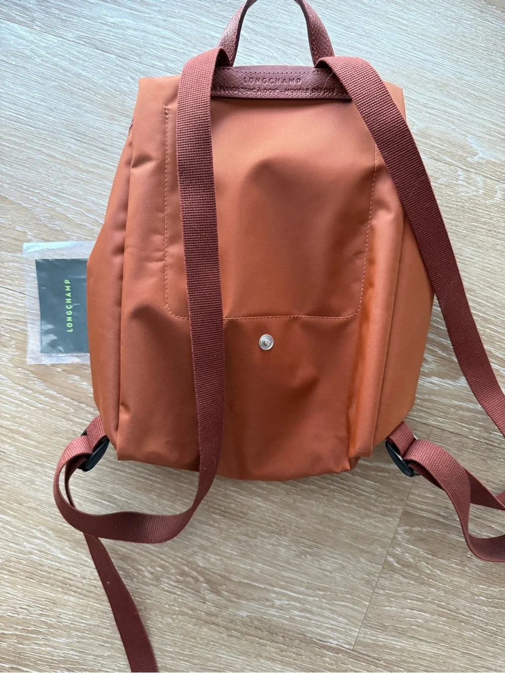 Longchamp Brown Nylon Le Pliage Backpack Like New! - Picture 2 of 3